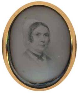 This daguerrotype of a pencil drawing depicts Mary Elizabeth Sanders Saltonstall (1788-1858)